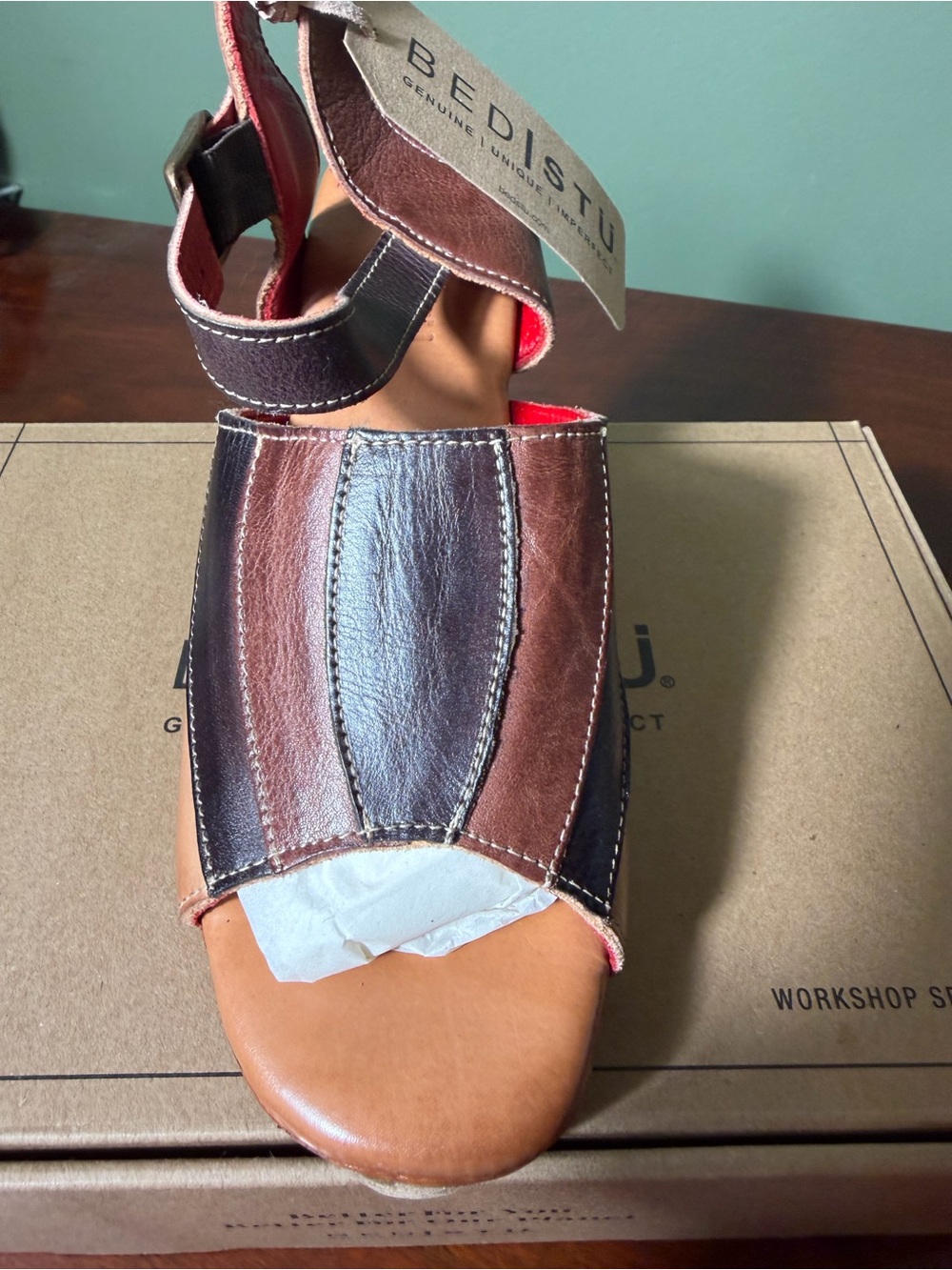 Bed Stu Jetsetter Cold Brew Rustic Platform Heels Sz 8.5 NWT - Picture 3 of 16